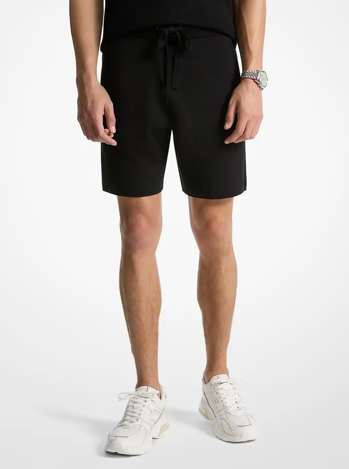 MK Shorts in cotone con coulisse - Nero - Michael Kors