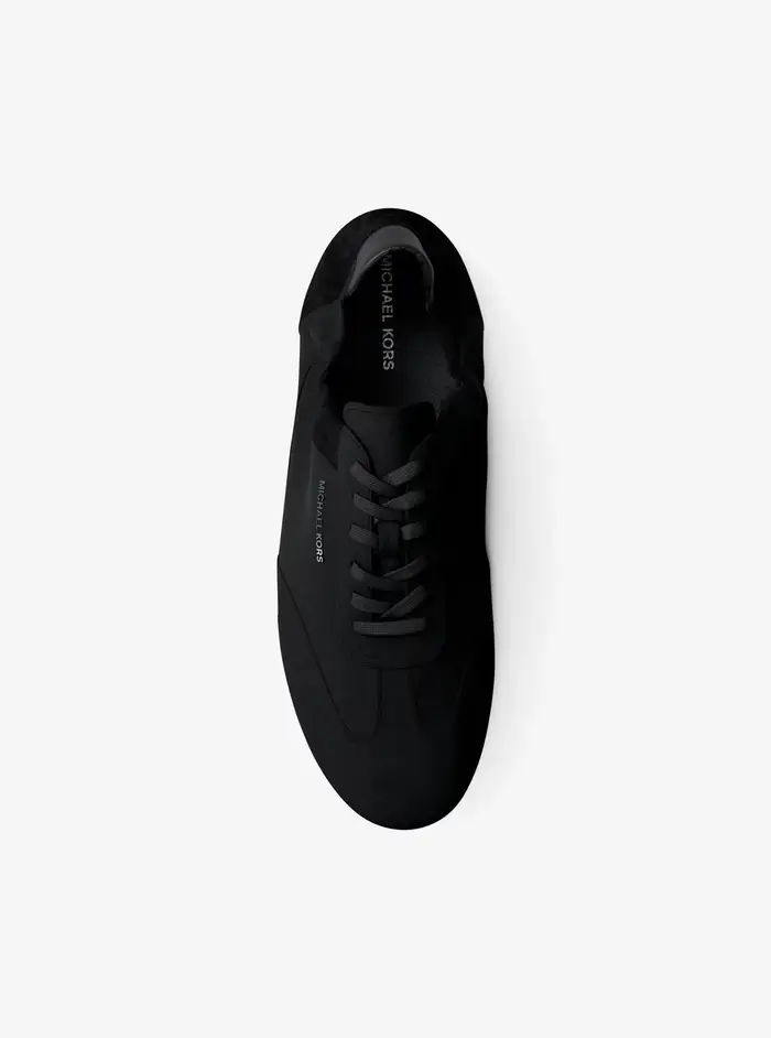 Michael Kors Mens MK Sneaker Archer in pelle scamosciata - Nero - Michael Kors