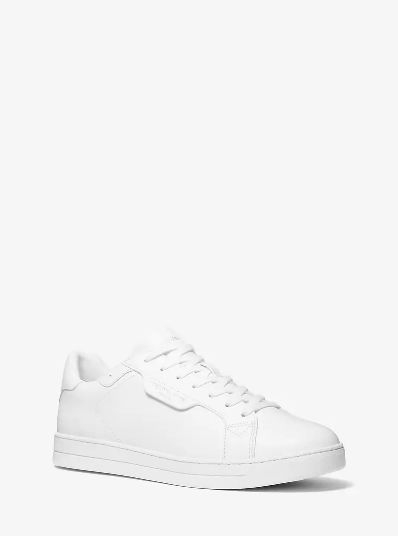 Michael Kors Mens MK Sneaker Keating in pelle - Bianco - Michael Kors