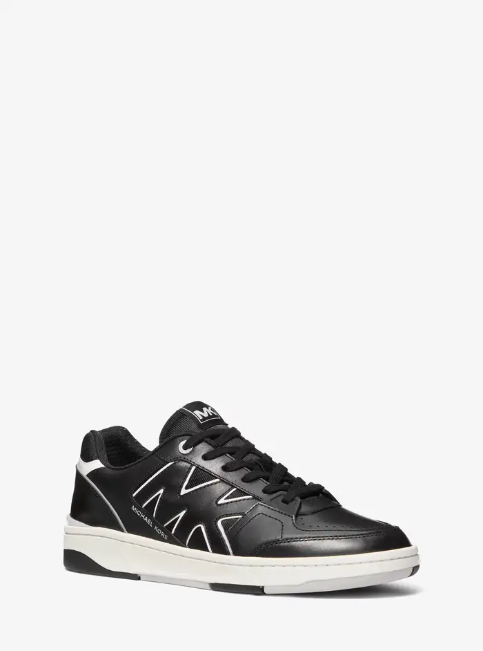 Michael Kors Mens MK Sneaker Rebel in pelle - Nero - Michael Kors