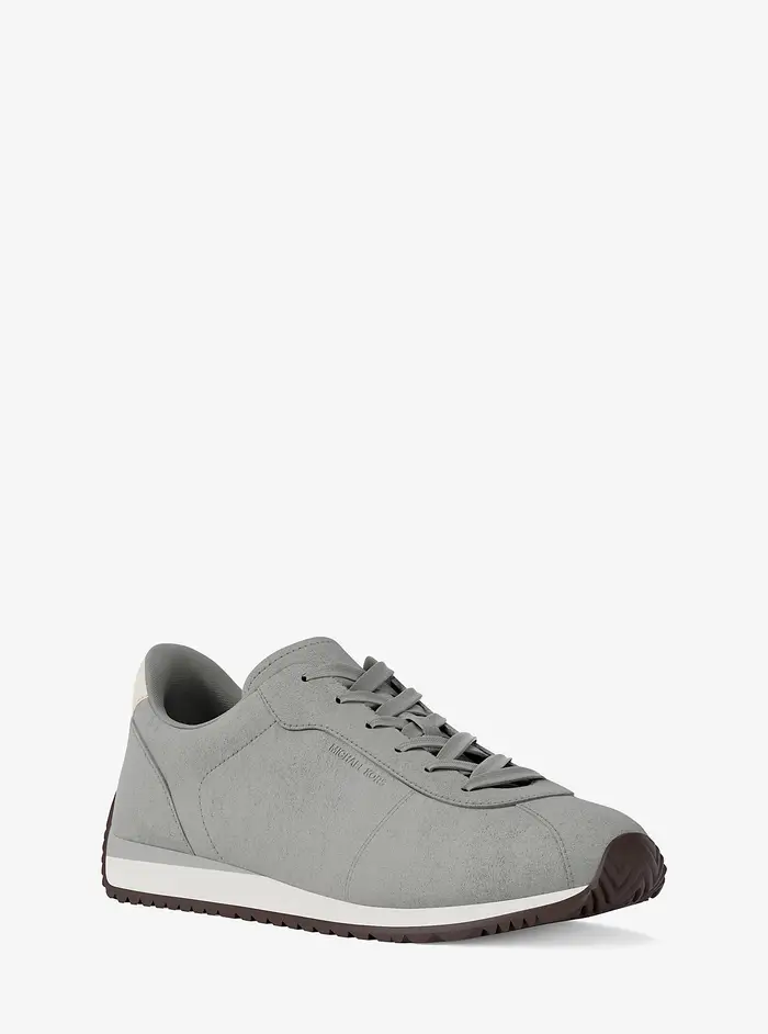 Michael Kors Mens MK Sneaker Rhodes in pelle scamosciata - Grigio - Michael Kors
