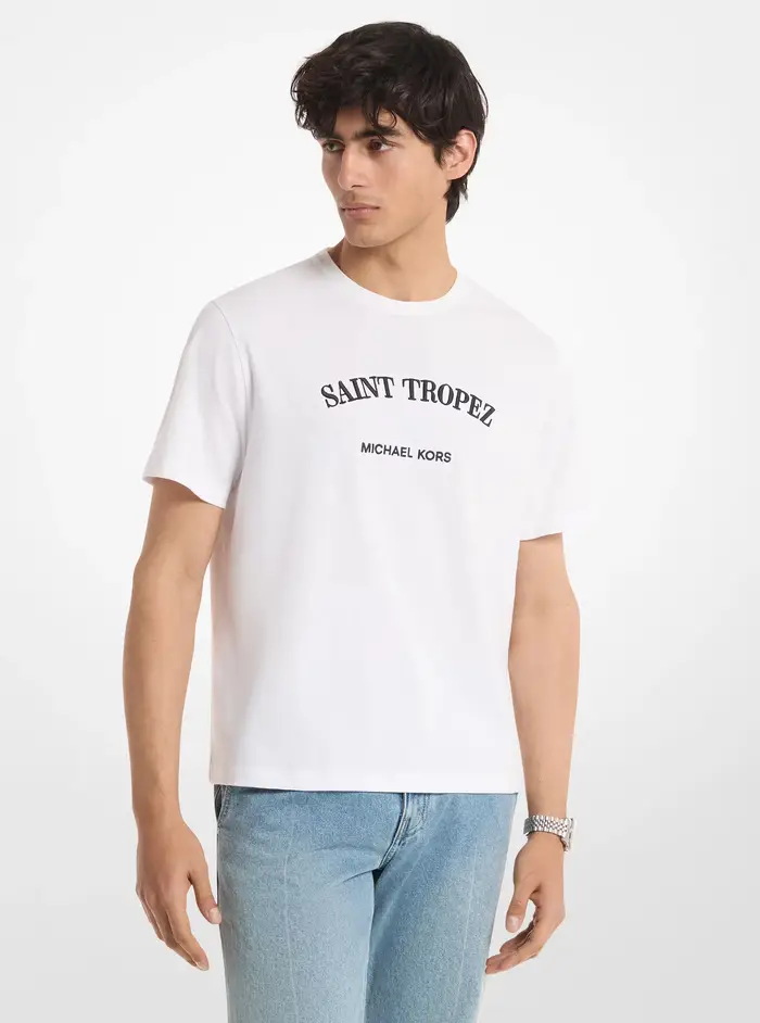Michael Kors Mens T-shirt Bianco 5293728