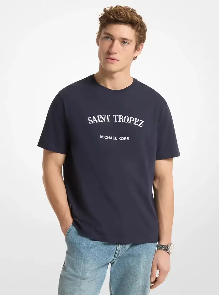 Michael Kors Mens T-shirt Blu 5293733