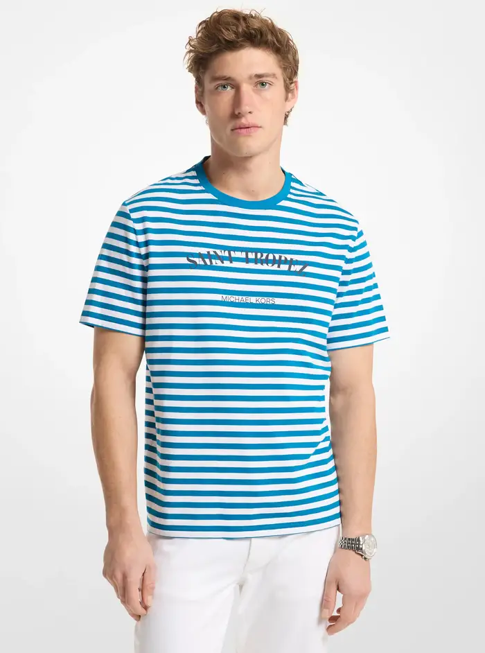 Michael Kors Mens T-shirt Blu 4843839