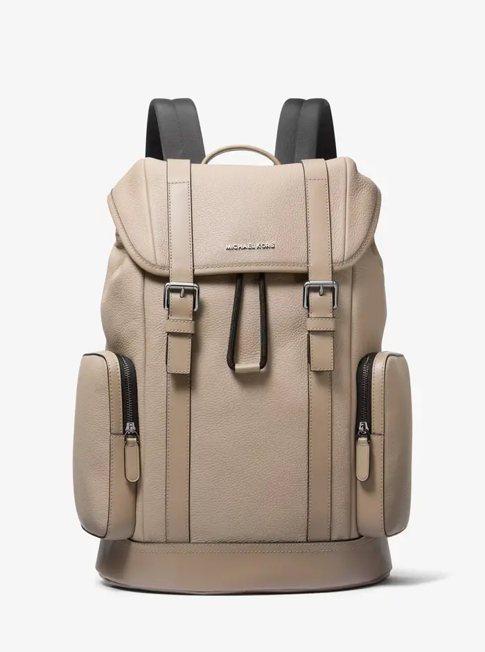 Michael Kors Mens MK Zaino Hudson in pelle martellata - Naturale - Michael Kors