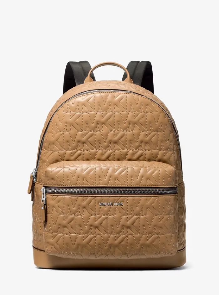Michael Kors Mens MK Zaino Hudson medio con logo in rilievo - Naturale - Michael Kors