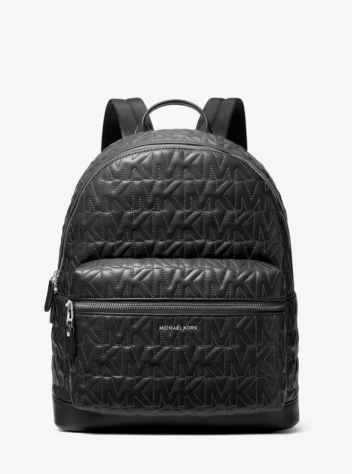 Michael Kors Mens MK Zaino Hudson medio con logo in rilievo - Nero - Michael Kors