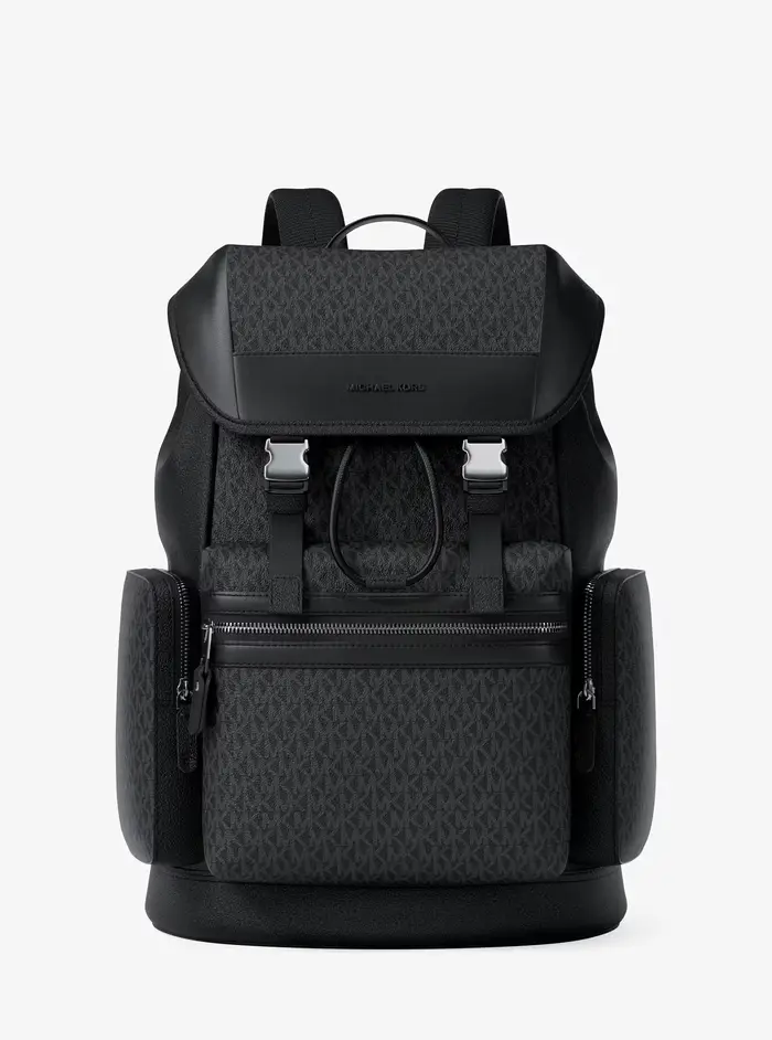 Michael Kors Mens MK Zaino Jet Set con stampa logo - Nero - Michael Kors