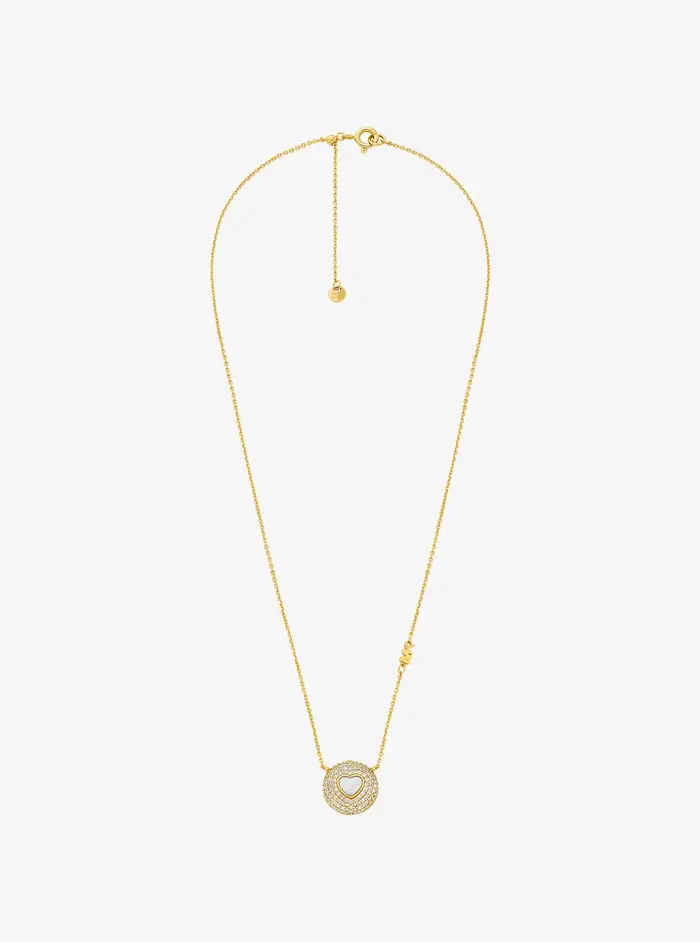 Michael Kors MK Collana in argento sterling con cuore e pavé - Oro