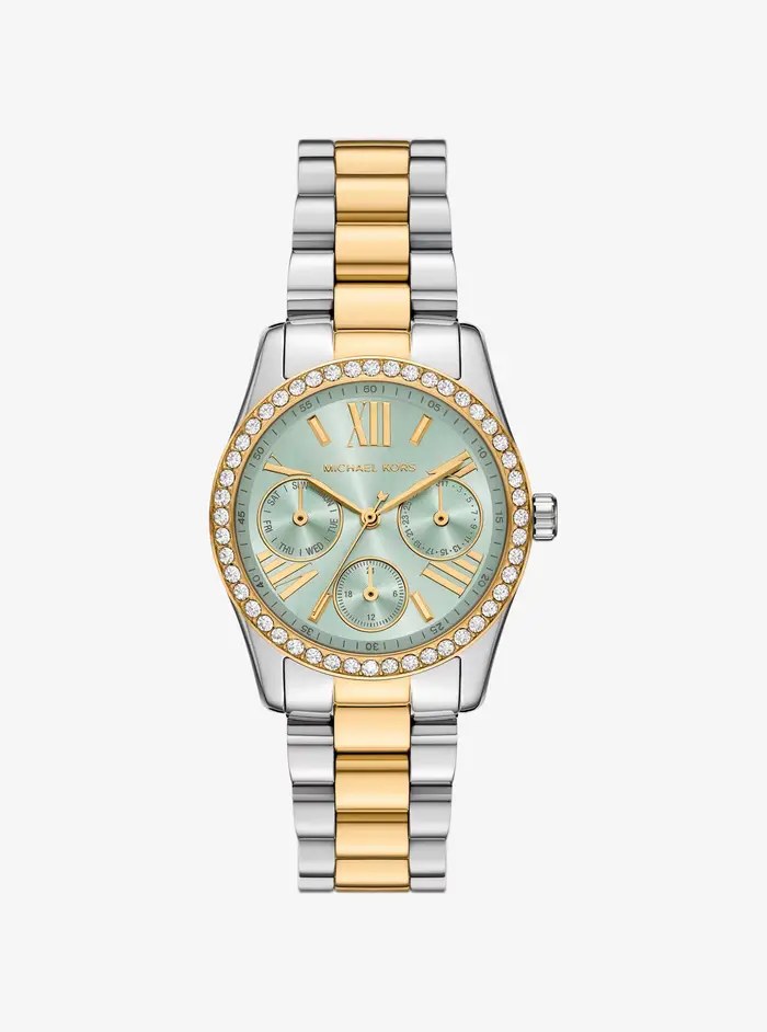 Michael Kors MK Orologio Lexington bicolore con pavé - Argento
