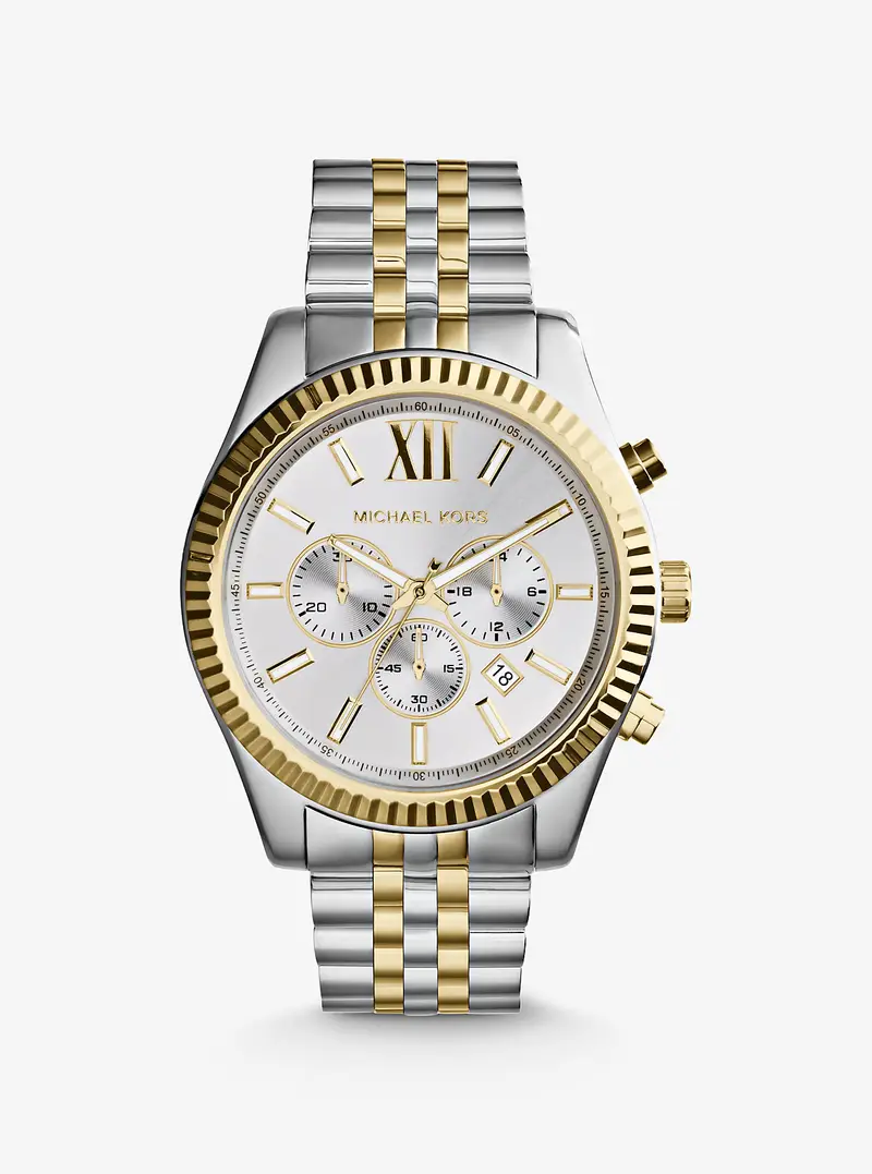Michael Kors MK Orologio Lexington oversize bicolore - Argento