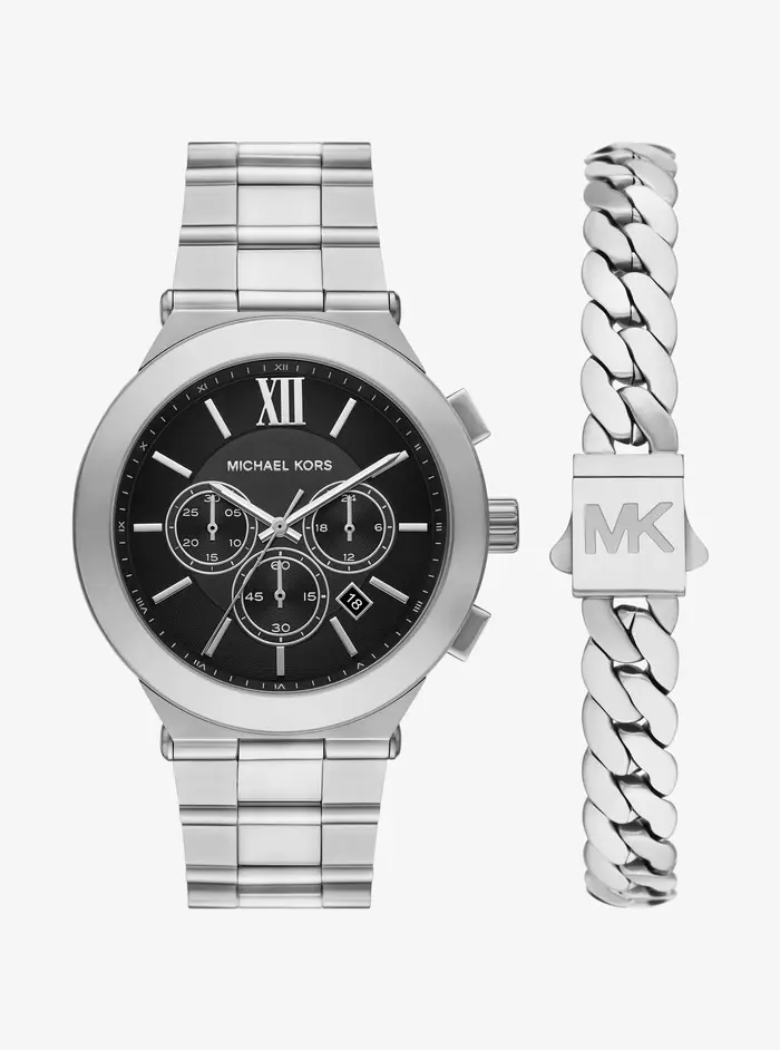 MK Set regalo orologio oversize e bracciale Billie tonalità argento - Argento - Michael Kors