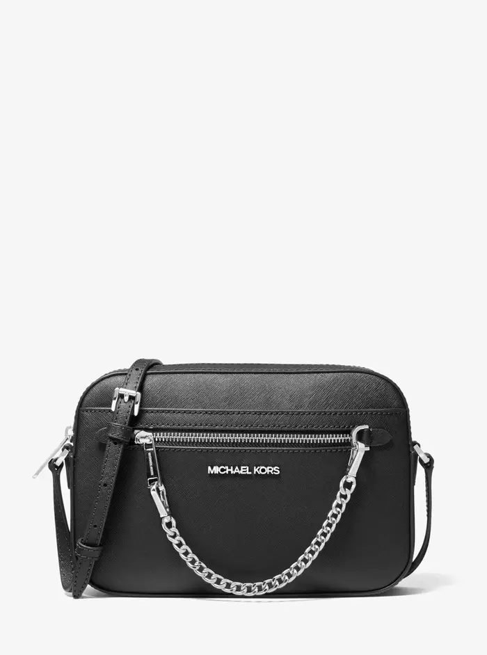Michael Kors Outlet MK Borsa a tracolla Jet Set grande in pelle Saffiano - Nero - Michael Kors