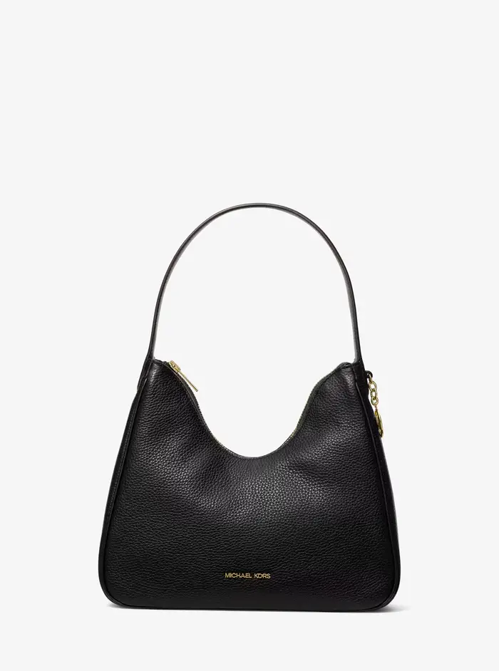 Michael Kors Outlet MK Borsa hobo Nayla piccola in pelle martellata - Nero - Michael Kors