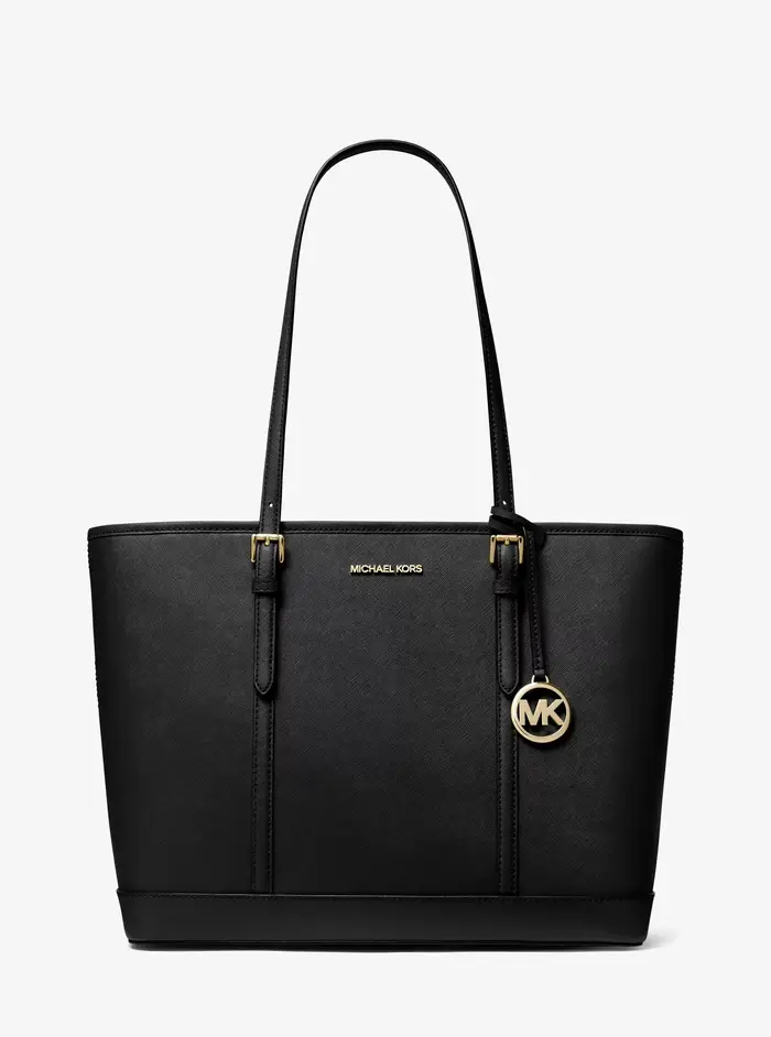 Michael Kors Outlet MK Borsa tote Jet Set Travel grande in pelle Saffiano - Nero - Michael Kors