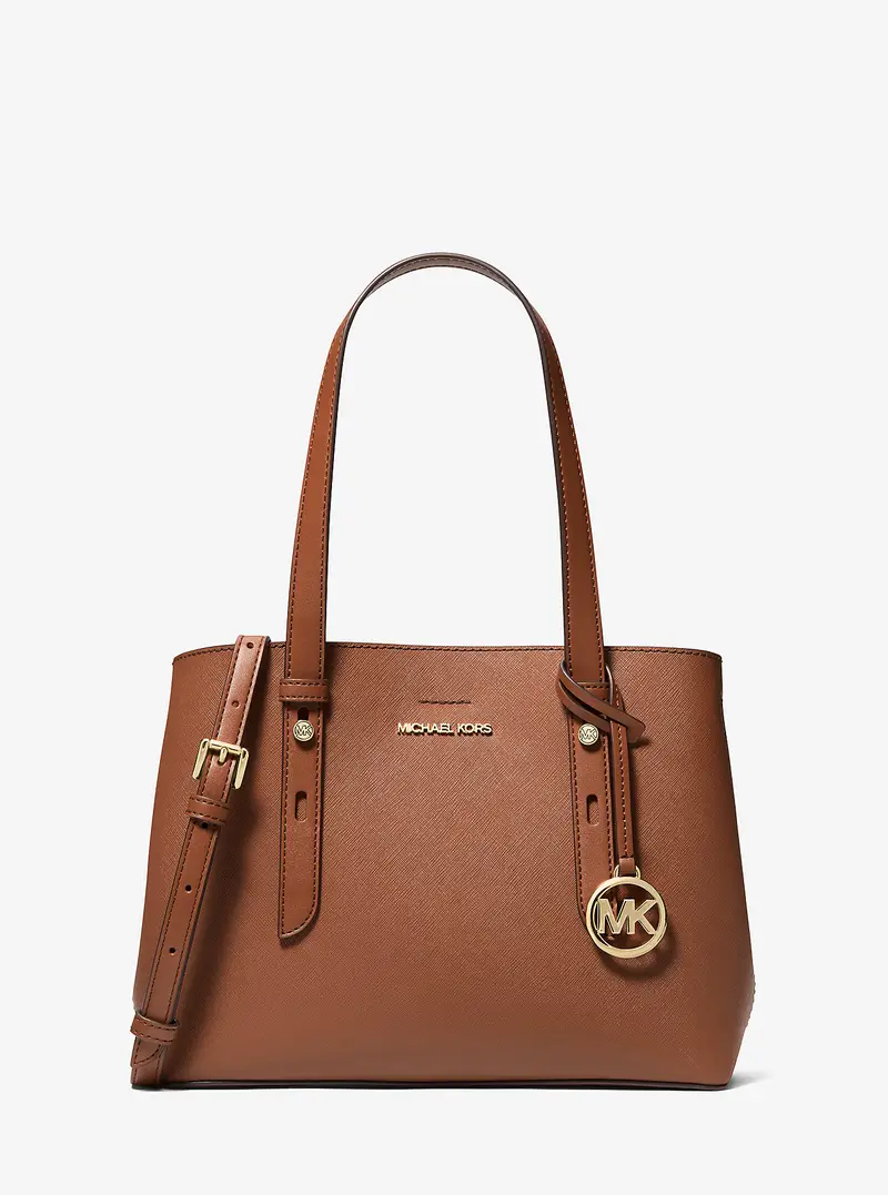 Michael Kors Outlet MK Borsa tote Mel piccola in pelle Saffiano - Marrone - Michael Kors
