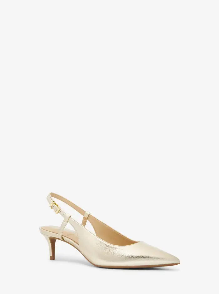 Michael Kors Outlet MK Décolleté Doreen Flex metallizzata con mezzo tacco - Oro - Michael Kors