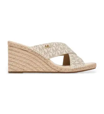 Michael Kors per donna 40R6KZMS1B Sandali beige Kenzie, 3 a 5cm, Nessuno, Casual Marrone