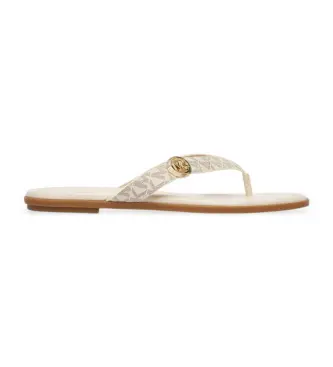 Michael Kors per donna 40S6ERFS1B Sandali beige con monogramma, Basso, Nessuno, Casual Dorato
