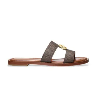 Michael Kors per donna 40S6ERFS2B Eleganti sandali in pelle marrone (38 5), Basso, 1 a 3 cm, Nessuno, Casual