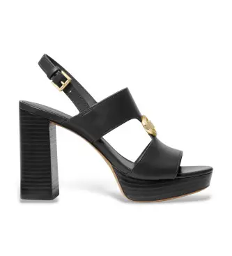 Michael Kors per donna 40S6ERHS1L sandali in pelle nera Eric (40 5), Nero, più di 10cm, Fibbia, Casual, Da sera