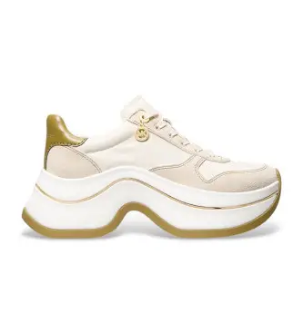 Michael Kors per donna 43F5ARFS2S Sneakers Arla in pelle beige, 5 a 8cm, Stringhe, Casual