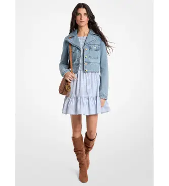 Michael Kors per donna MS610DYLAA Giacca corta in denim blu, Casual, Cotone