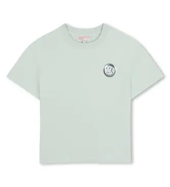 Michael Kors per ragazza R30604 Maglietta verde MK (14años= 162cm), Casual, Cotone, Manica corta, moda per bambini