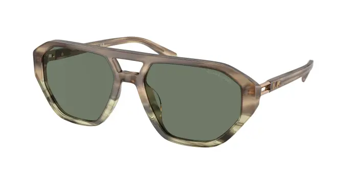 Michael Kors Uomo MK2219U ZURICH 39633H Occhiali da sole Acetato Verde Verde Pilot Normale