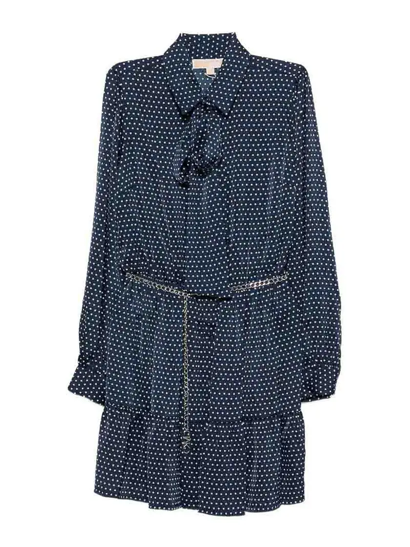 Michael Kors Vestito corto a pois blu navy