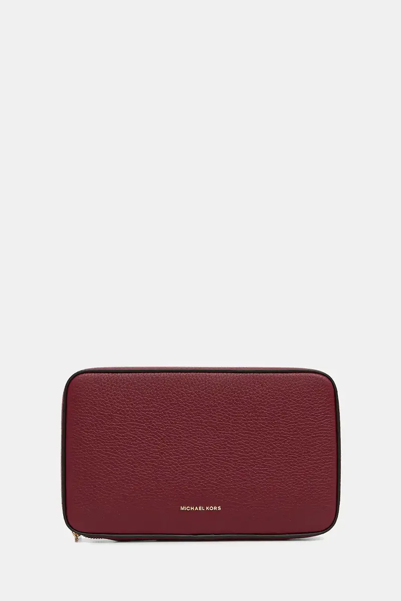 MICHAEL Michael Kors astuccio per trucchi in pelle colore granata 32T5GTMV3L