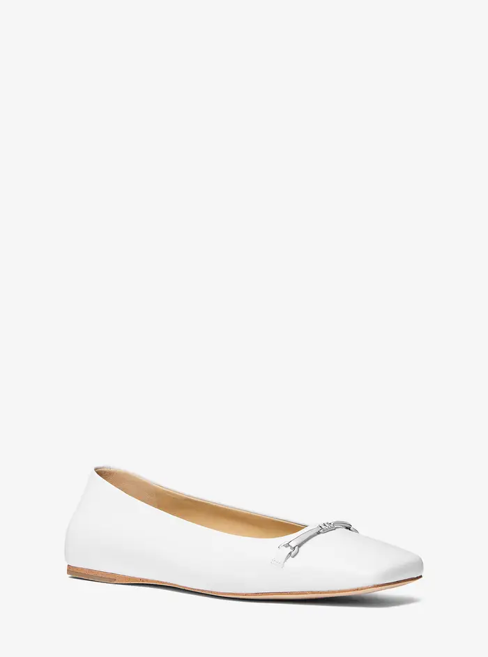 MK Ballerina Lena in pelle - Bianco - Michael Kors