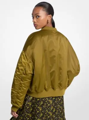 MICHAEL Michael Kors MK Bomber in raso ciré - Verde - Michael Kors