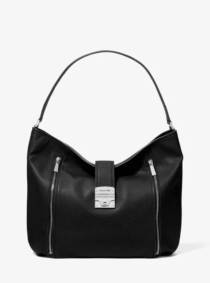 MK Borsa a spalla Addie grande in pelle - Nero - Michael Kors