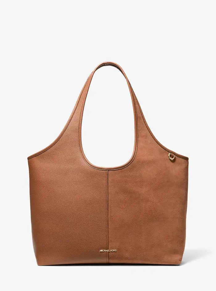 MK Borsa tote Henly grande in pelle e pelle scamosciata - Marrone - Michael Kors