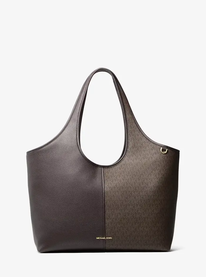 MK Borsa tote Henly grande testurizzata e con stampa logo - Marrone - Michael Kors