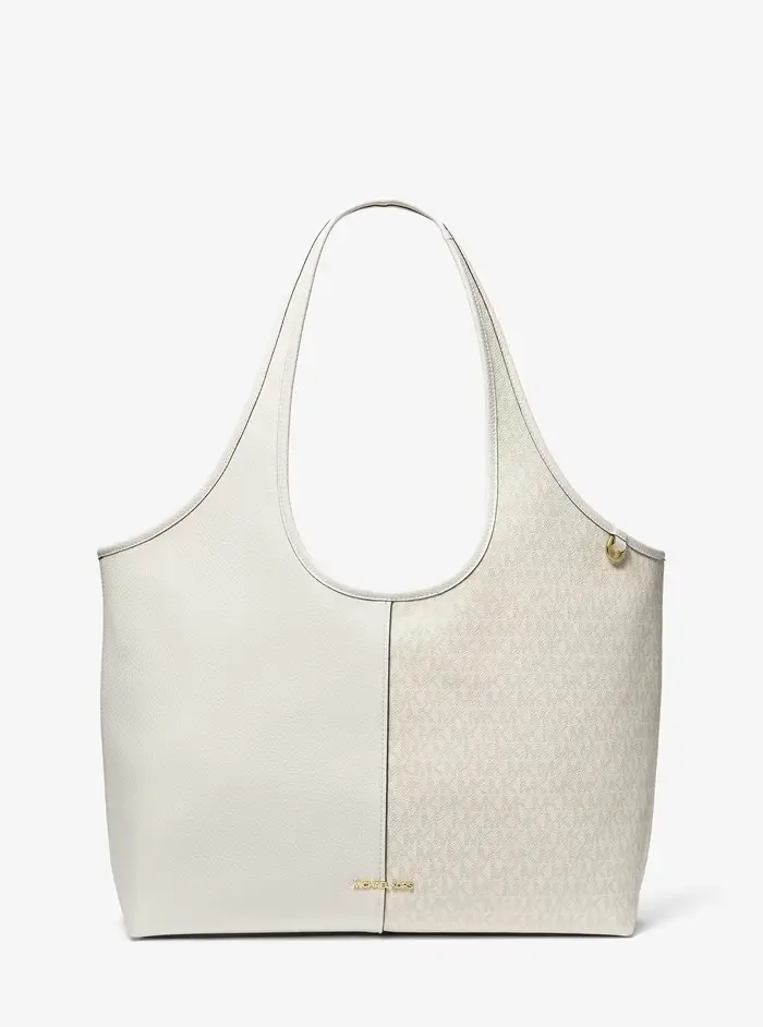 MK Borsa tote Henly grande testurizzata e con stampa logo - Naturale - Michael Kors