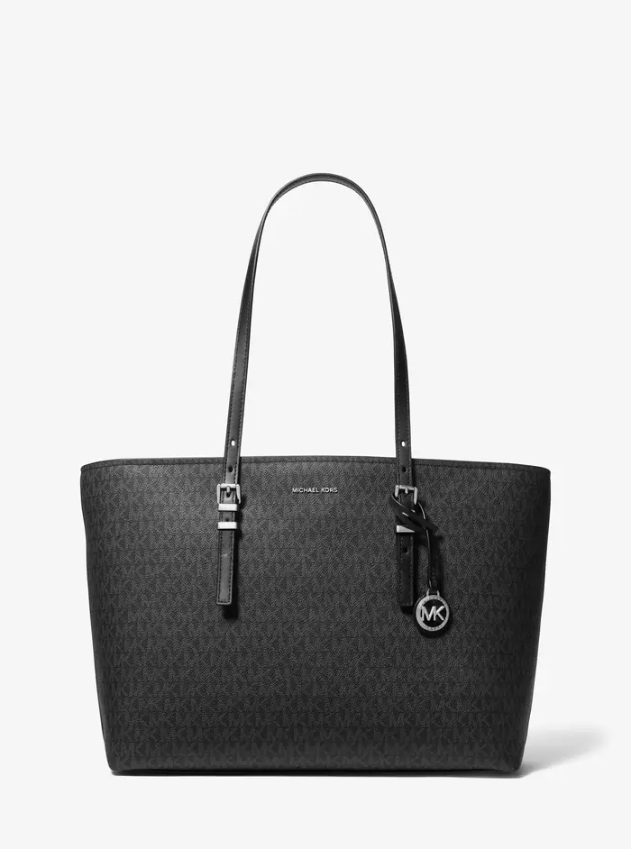 MICHAEL Michael Kors MK Borsa tote Quinn grande in pelle e stampa logo - Nero - Michael Kors