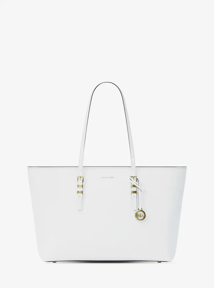 MICHAEL Michael Kors MK Borsa tote Quinn grande in pelle martellata - Bianco - Michael Kors
