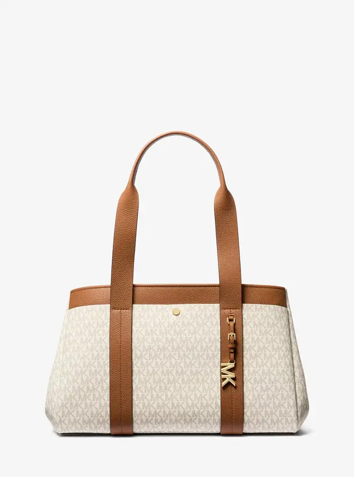 MICHAEL Michael Kors MK Borsa tote Romee grande in pelle con logo - Naturale - Michael Kors