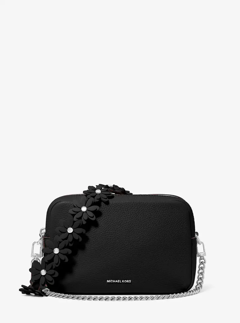 MICHAEL Michael Kors MK Camera bag a tracolla Bryant media in pelle martellata - Nero - Michael Kors