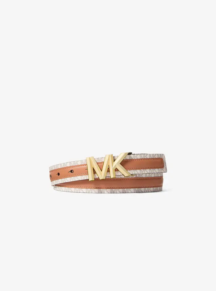 MICHAEL Michael Kors MK Cintura in pelle con stampa logo - Marrone - Michael Kors
