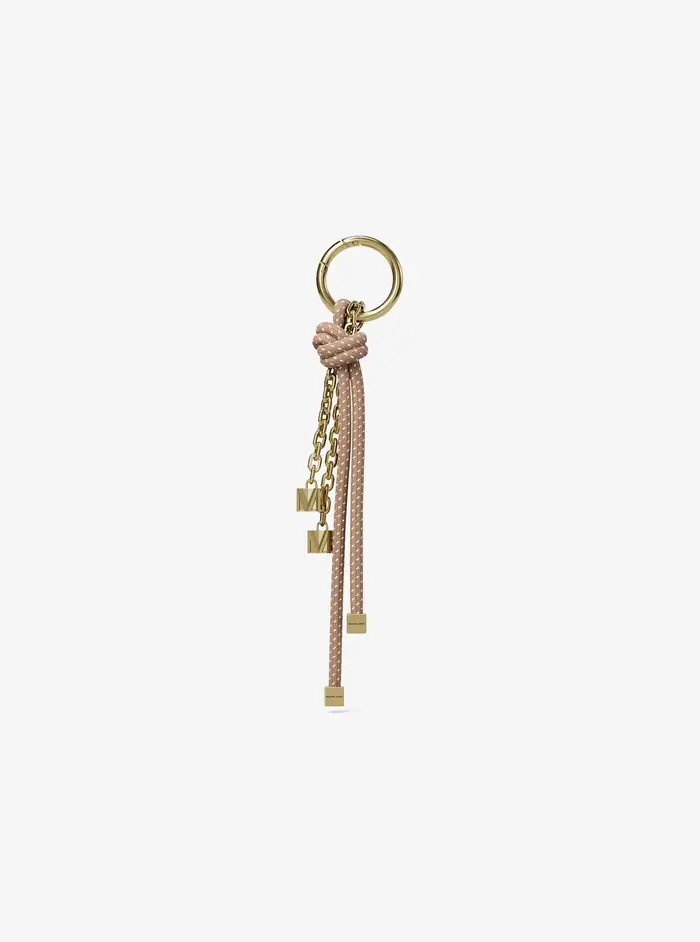 MICHAEL Michael Kors MK Ciondolo da borsa in tonalità oro con cordoncino screziato - Naturale - Michael Kors