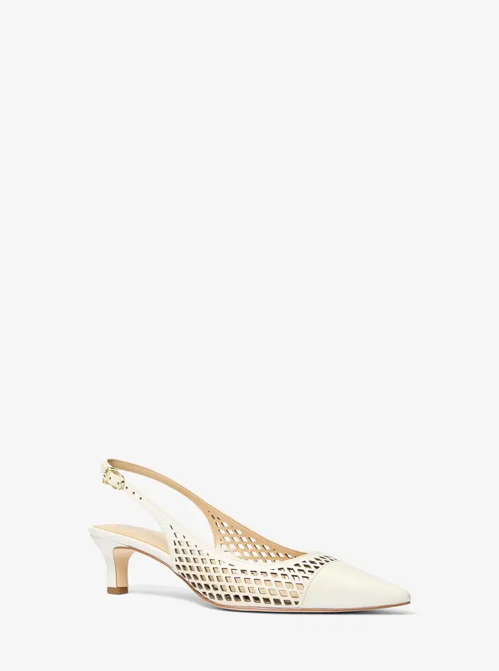 MK Décolleté Amara slingback in pelle al laser - Naturale - Michael Kors