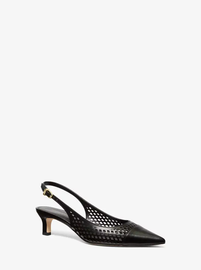 MK Décolleté Amara slingback in pelle al laser - Nero - Michael Kors