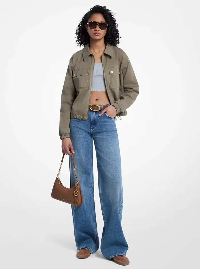 MK Giacca chino in cotone stretch - Verde - Michael Kors