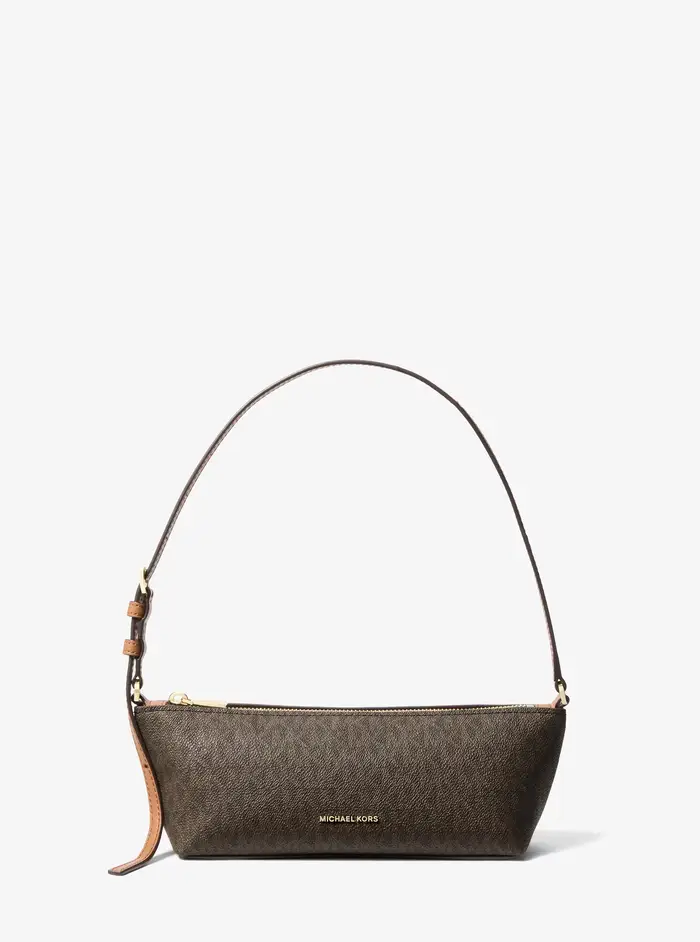 MICHAEL Michael Kors MK Pochette Laila piccola con stampa logo - Marrone - Michael Kors