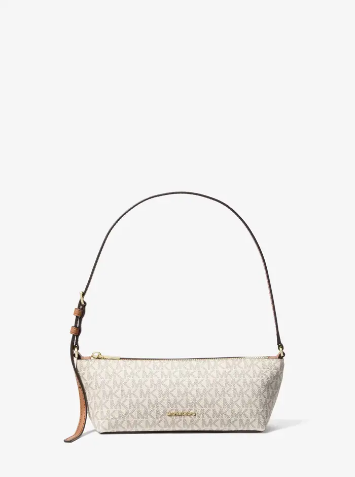 MICHAEL Michael Kors MK Pochette Laila piccola con stampa logo - Naturale - Michael Kors