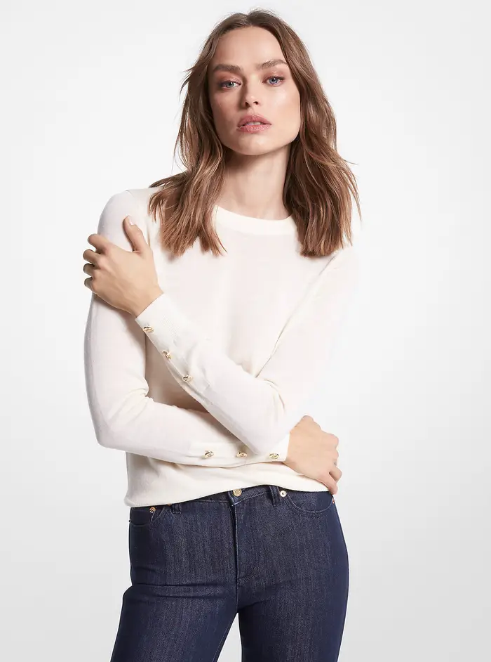 MICHAEL Michael Kors MK Pullover in misto lana merino - Naturale - Michael Kors