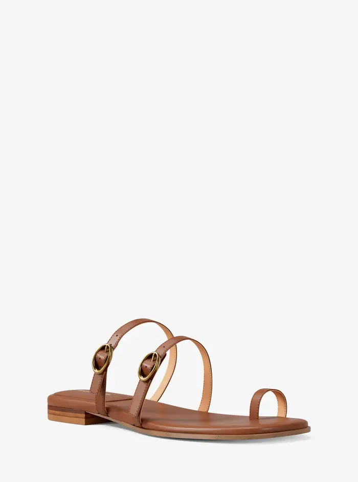 MK Sandalo basso Kya in pelle - Marrone - Michael Kors